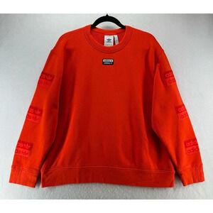 Adidas Sweatshirt Mens Size L Originals Vocal D Crew Pullover Terry Cotton Red